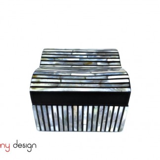 Square box with pearl corrugated lid  12*H8cm